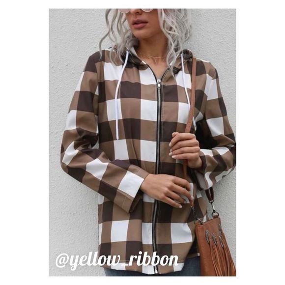 NEW Lightweight Plaid Zipper Jacket - Picture 4 of 4